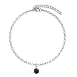 Premium Stainless Steel Jet Dainty Crystal Globe Bracelet (Made In Japan)