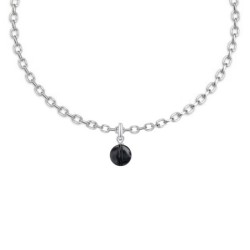 Premium Stainless Steel Jet Dainty Crystal Globe Bracelet (Made In Japan)