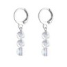 Premium Stainless Steel Hoop Clear Aurora Borealis Trilogy Globe Crystals Earrings (Made In Japan)