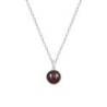 Premium Natural Garnet 7.5mm Bead Pendant 925 Silver Plated Necklace