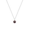 Premium Natural Garnet 7.5mm Bead Pendant 925 Silver Plated Necklace