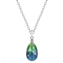 Scarabaeus Green Pear Shaped Pendant Necklace Jewellery Set Embellished with Premium Grade Austrian Crystals