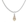 18k White Gold Plated Golden Shadow Crystal Teardrop Pendant Ball Chain Necklace Embellished with Austrian Crystal