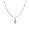 18k White Gold Plated Golden Shadow Crystal Teardrop Pendant Ball Chain Necklace Embellished with Austrian Crystal