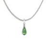 18k White Gold Plated Peridot Crystal Teardrop Pendant Ball Chain Necklace Embellished with Austrian Crystal