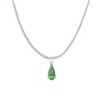 18k White Gold Plated Peridot Crystal Teardrop Pendant Ball Chain Necklace Embellished with Austrian Crystal