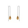 White Gold Plated Topaz Teardrop Crystal Thread Dangling Earrings Embellished with Premium Grade Austrian Crystals