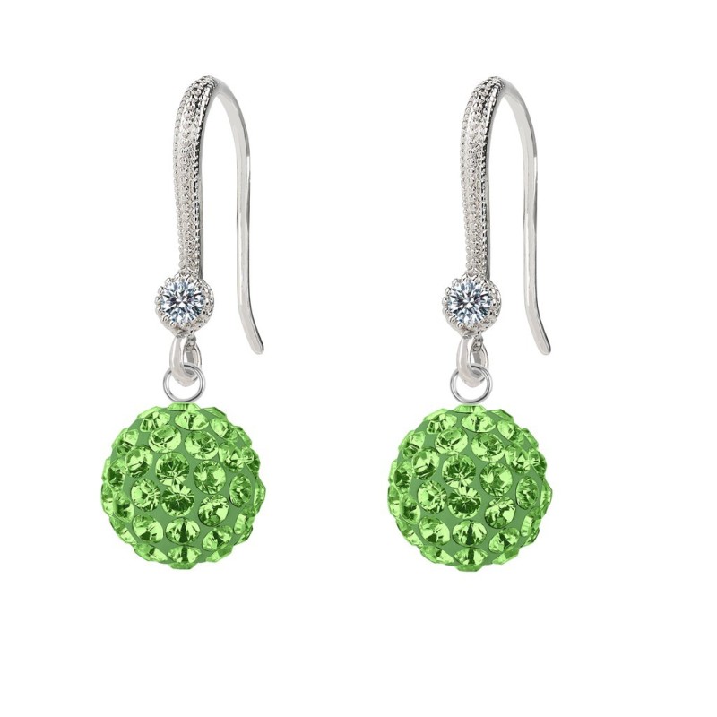 Limited Edition Premium Graceful Pave Peridot Crystal Earrings Embellished with Austrian Crystals