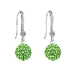 Limited Edition Premium Graceful Pave Peridot Crystal Earrings Embellished with Austrian Crystals