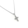 925 Silver Plated Diamond Simulant Purely Cross Pendant Necklace