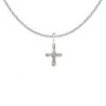 925 Silver Plated Diamond Simulant Beloved Cross Pendant Necklace