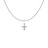 925 Silver Plated Diamond Simulant Beloved Cross Pendant Necklace