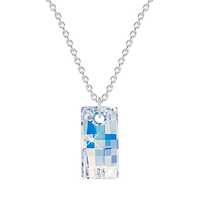 Premium Stainless Steel Crystal Aurora Borealis Urban Pendant Necklace Embellished with Premium Grade Austrian Crystal