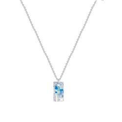 Premium Stainless Steel Crystal Aurora Borealis Urban Pendant Necklace Embellished with Premium Grade Austrian Crystal