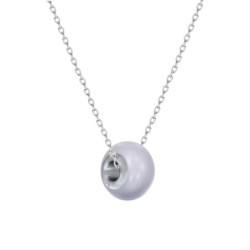 Crystal BeCharmed Pearl Lavender Steel Necklace Embellished with Premium Grade Austrian Crystal Pearl