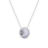 Crystal BeCharmed Pearl Lavender Steel Necklace Embellished with Premium Grade Austrian Crystal Pearl