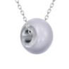 Crystal BeCharmed Pearl Lavender Steel Necklace Embellished with Premium Grade Austrian Crystal Pearl