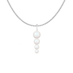 Gorgeous Spiral Pearlescent Crystal Pearl Necklace Embellished with Premium Grade Austrian Crystal Pearls