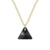 Gold Plated Premium Steel Jet XILION Triangle Pendant Necklace Embellished with Premium Grade Austrian Crystal