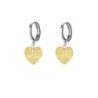 Crystal Sunshine Dainty Heart 18K White Gold Plated Hoop Earrings Embellished with Premium Grade Austrian Crystals