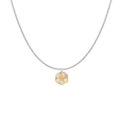 Crystal Golden Shadow Hexagon Star Pendant Premium Steel Jewellery Set Embellished with Premium Grade Austrian Crystals