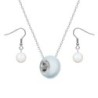 Crystal BeCharmed Pearl Pastel Blue Premium Steel Jewellery Set Embellished with Premium Grade Austrian Crystal Pearls