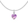 XILION Vitrail Light Heart Dainty Pendant Necklace Embellished with Premium Grade Austrian Crystal