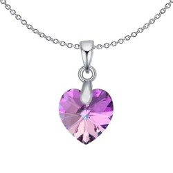 XILION Vitrail Light Heart Dainty Pendant Necklace Embellished with Premium Grade Austrian Crystal