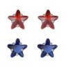 Premium Stainless Steel Hypoallergenic Zirconia Star BL/RD Series Stud Earrings