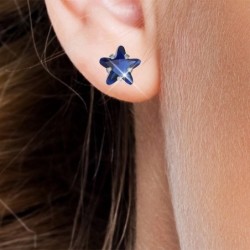 Premium Stainless Steel Hypoallergenic Zirconia Star BL/RD Series Stud Earrings