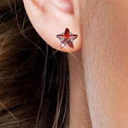 Premium Stainless Steel Hypoallergenic Zirconia Star BL/RD Series Stud Earrings