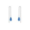 White Gold Plated Sapphire Teardrop Crystal Thread Dangling Earrings Embellished with Premium Grade Austrian Crystals