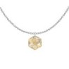 Golden Shadow Hexagon Star Pendant Premium Steel Necklace Embellished with Premium Grade Austrian Crystal