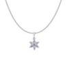 18K White Gold Plated Premium Grade Zirconia Beautiful Flora Pendant Necklace