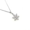 18K White Gold Plated Premium Grade Zirconia Beautiful Flora Pendant Necklace