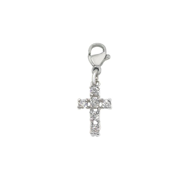 Diamond Simulant Purely Cross Premium Stainless Steel Charm