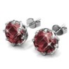 January Birthstone Siam Red 925 Sterling Silver Earring Embellished with Austrian Crystals