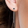 Premium Stainless Steel Hypoallergenic Designer Mini Star Stud Earrings with Dangling Threads