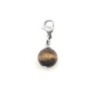 Premium Natural 10mm Round Tiger Eye Stone Stainless Steel Charm