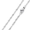 925 Sterling Silver Plated Water Wave Chain Necklace Made in Italy