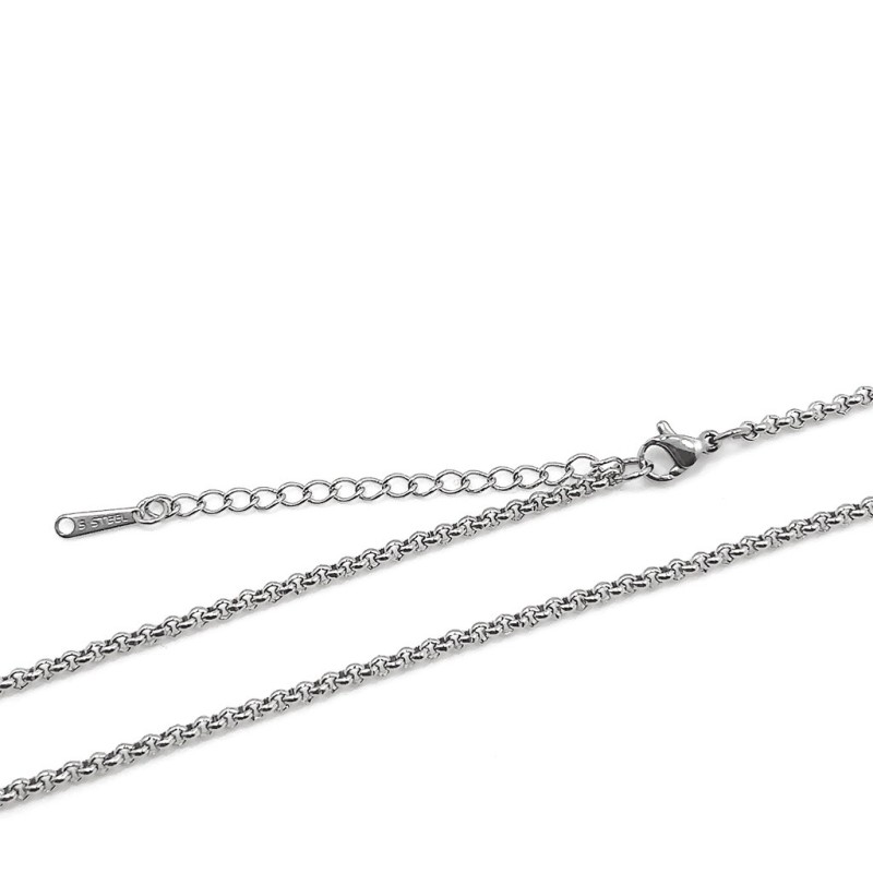 Premium Stainless Steel O shaped design standard necklace chain with extension  (400mm-450mm) (Made in Japan)