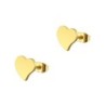 Unisex Stainless Steel Hypoallergenic Gold Fond Heart Stud Earrings