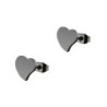 Unisex Stainless Steel Hypoallergenic Black Fond Heart Stud Earrings