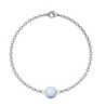 March Birthpearl Light Blue Crystal Pearl Classic Premium Steel Bracelet Embellished with Austrian Crystals