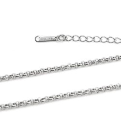 Premium Stainless Steel O shaped design standard necklace chain with extension  (400mm-450mm) (Made in Japan)