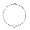 October Birthpearl Rosaline Pink Crystal Pearl Classic Premium Steel Bracelet Embellished with Austrian Crystals