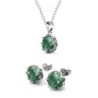 May Birthstone Emerald 925 Sterling Silver Jewellery Set Embellished with Premium Grade Austrian Crystals