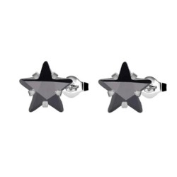 Premium Stainless Steel Hypoallergenic Zirconia Star B/W Series Stud Earrings