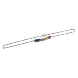 Rainbow Crystal Pearl Steel Choker Embellished with Austrian Crystals