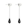 Exquisite Designer Steel Stud Crystal Pearl Pearlescent White Dangling Jet Crystal Teardrop Earrings